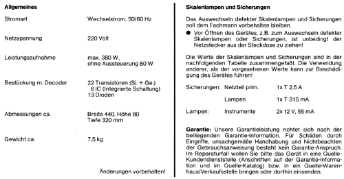 Universum System HiFi 7500 SL V2315A; QUELLE GmbH (ID = 2828772) Ampl/Mixer