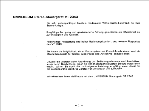 Universum VT2343; QUELLE GmbH (ID = 2444379) Radio