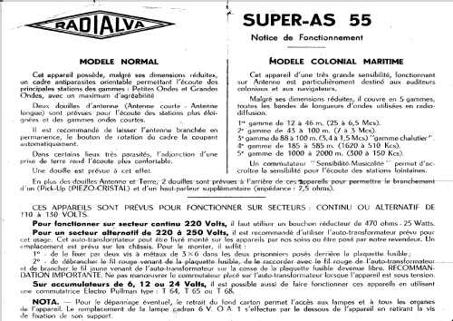 Super-As 55; Radialva, Véchambre (ID = 1203935) Radio