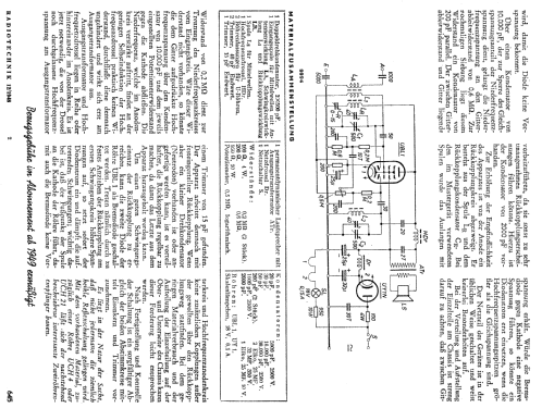 Einröhrenreflexempfänger ; Radiotechnik - (ID = 2059422) Kit