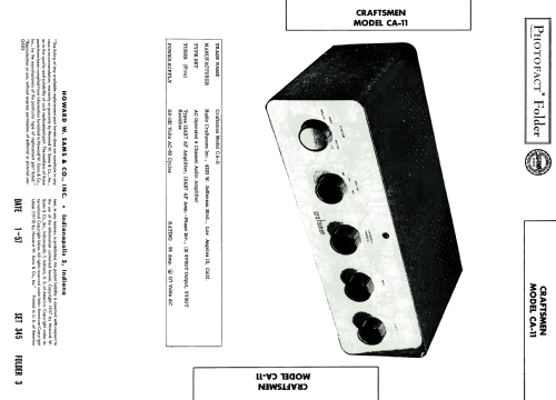 Concerto CA-11; Radio Craftsmen Inc. (ID = 1776007) Ampl/Mixer