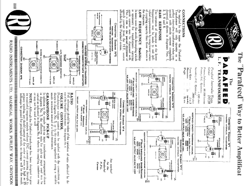 Parafeed L.F. Transformer DY28; Radio Instruments (ID = 1061331) Radio part