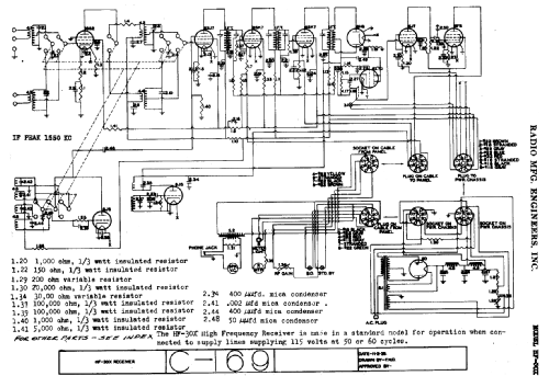 High Frequency Receiver HF-30X; Radio Mfg. Engineers (ID = 770891) Amateur-R