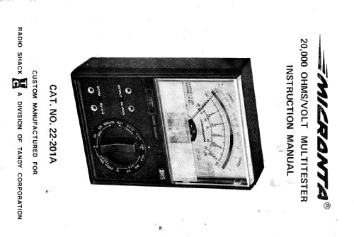 Micronta Multitester 22-201; Radio Shack Tandy, (ID = 1996161) Equipment