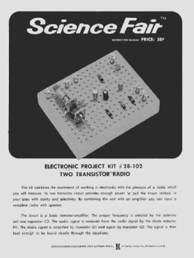 Science Fair Two Transistor Radio in P-box 28-102; Radio Shack Tandy, (ID = 2733850) Bausatz