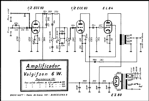 Amplificador monofónico Valgifson 6 W; Radio Watt Valgifson (ID = 1885014) Verst/Mix