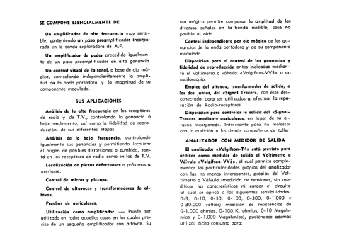 Analizador Electrónico - Signal Tracer - Valgifson T-4; Radio Watt Valgifson (ID = 2534770) Ausrüstung