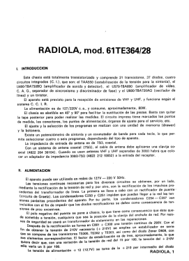 61TE364 /28; Radiola marque (ID = 2742100) Fernseh-E