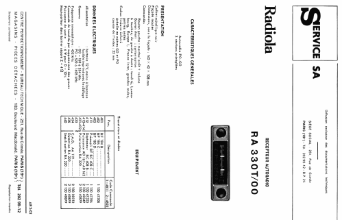 RA330T /00; Radiola marque (ID = 2540096) Radio