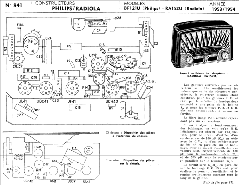 Radiolinette RA152U; Radiola marque (ID = 832200) Radio