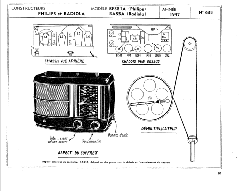 RA83A /00 /01; Radiola marque (ID = 87565) Radio