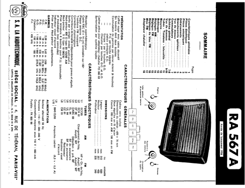 RA567A /02 AM/FM; Radiola marque (ID = 251007) Radio