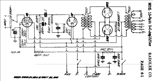 DC Amplifier 15 Watt; Radolek Co., Chicago (ID = 394464) Ampl/Mixer
