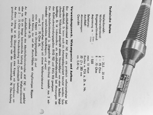 Abschluss-Widerstand AW 742; Rafena Werke (ID = 2393367) Equipment