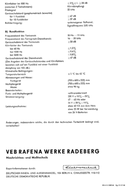 Richtfunkanlage RVG 950; Rafena Werke (ID = 3204595) Commercial TRX