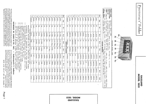 1835 ; Rauland Corp.; (ID = 1528824) Ampl/Mixer