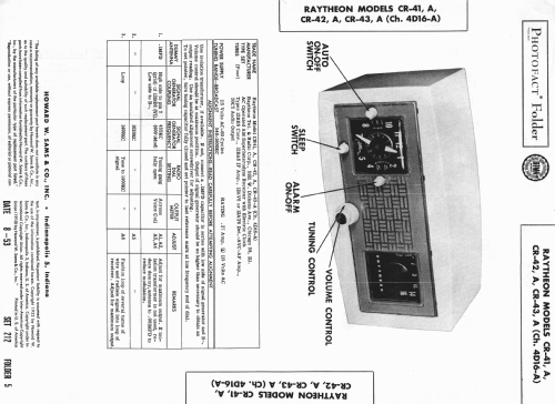 CR-41A Ch= 4D16-A; Raytheon Mfg. Co.; (ID = 982438) Radio