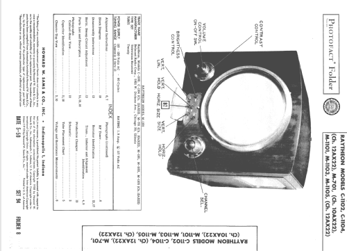 M-1101 Ch= 12AX22; Raytheon Mfg. Co.; (ID = 1666454) Television