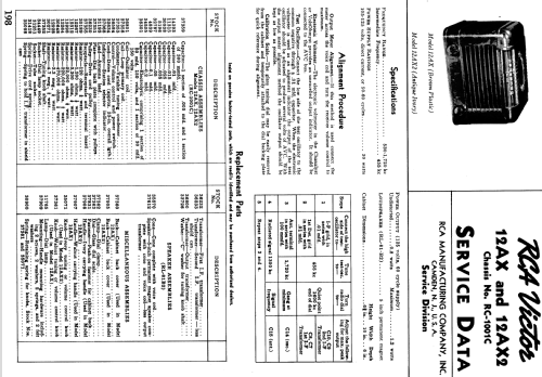 12AX Ch=RC1001C; RCA RCA Victor Co. (ID = 1050012) Radio