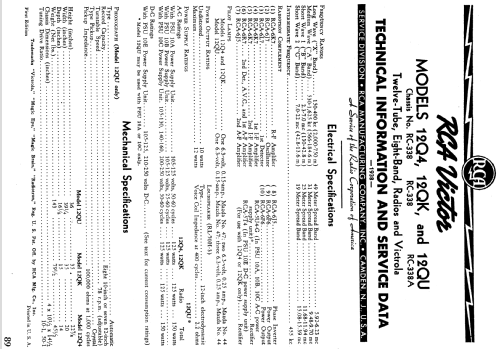 12Q4 Ch= RC-338; RCA RCA Victor Co. (ID = 975541) Radio