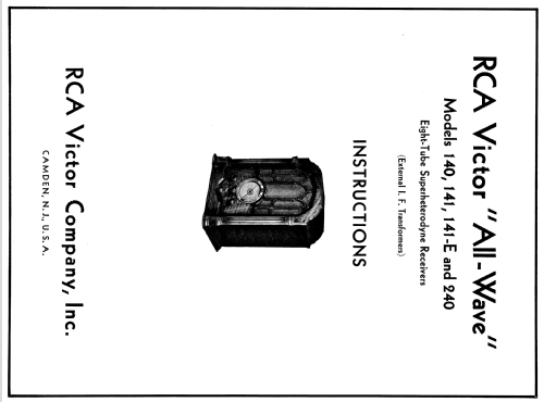 140 ; RCA RCA Victor Co. (ID = 945941) Radio