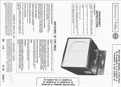 17-S-6022U Ch= KCS94A; RCA RCA Victor Co. (ID = 2184072) Télévision