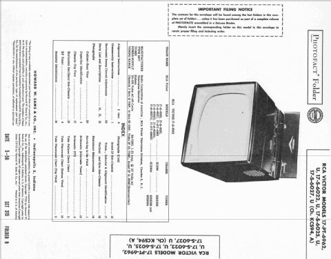 17-S-6025U Ch= KCS94A; RCA RCA Victor Co. (ID = 2184048) Televisión