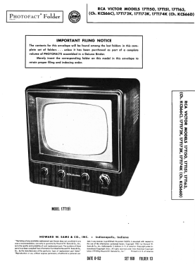 17T173K Ch= KCS66D; RCA RCA Victor Co. (ID = 3056486) Televisión
