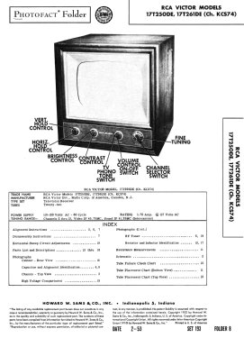 17T261DE 'Ainsworth' Ch= KCS74; RCA RCA Victor Co. (ID = 3139217) Fernseh-E