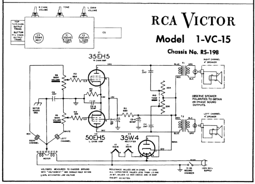 1-VC-15 Ch= RS-198; RCA RCA Victor Co. (ID = 163590) R-Player