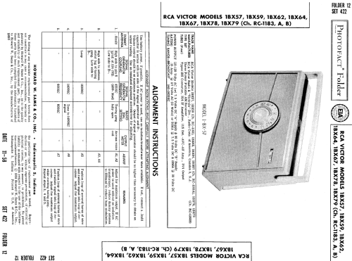 1BX57 Ch= RC-1183; RCA RCA Victor Co. (ID = 749685) Radio