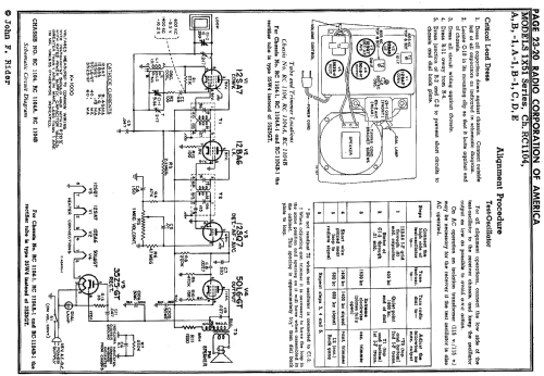 1X51 Ch= RC 1104C; RCA RCA Victor Co. (ID = 96238) Radio