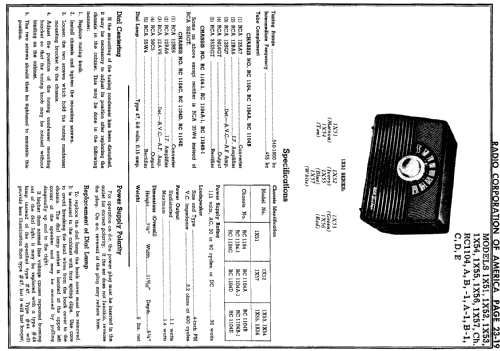 1X52 Ch= RC1104B-1; RCA RCA Victor Co. (ID = 98355) Radio