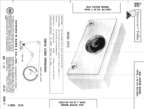 1XF1J Ch= RC-1201; RCA RCA Victor Co. (ID = 824859) Radio