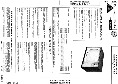 210DK635, -U, 210DK636, 210DT572 Ch= KCS129A, E, F; RCA RCA Victor Co. (ID = 633784) Television