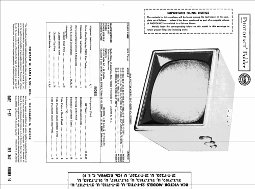21-T-7152U Ch= KCS98C; RCA RCA Victor Co. (ID = 1839506) Fernseh-E