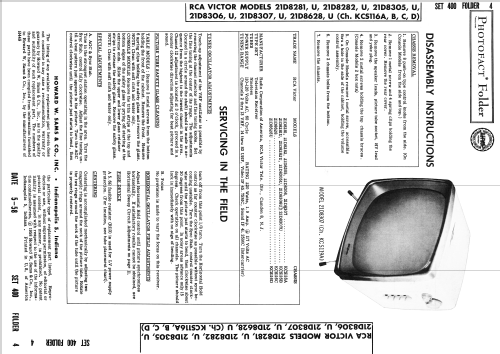 21D8281U Ch= KCS116B; RCA RCA Victor Co. (ID = 2614350) Fernseh-E