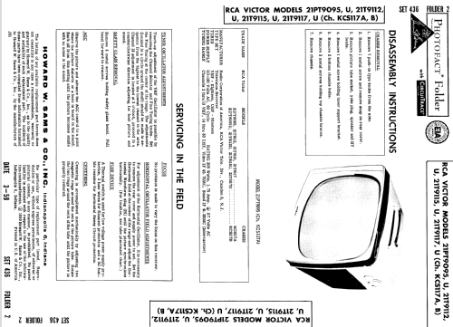21PT9095 Ch= KCS117A; RCA RCA Victor Co. (ID = 878730) Television