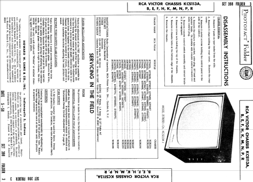 21T8265U Ch= KCS113B; RCA RCA Victor Co. (ID = 1000796) Television