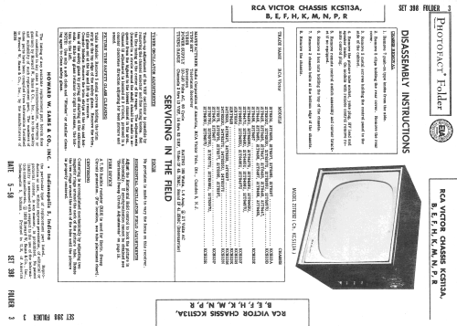 21T8466U Ch= KCS113F; RCA RCA Victor Co. (ID = 2597508) Television