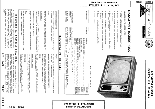 240K495, 240K496, 240K497 CH= KCS127L; RCA RCA Victor Co. (ID = 628849) Televisore