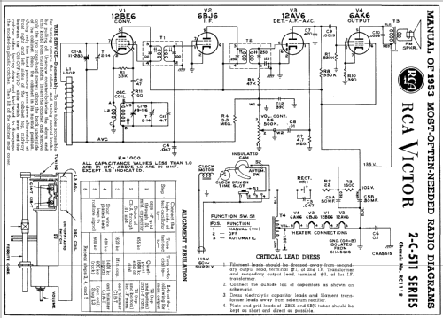 2-C-511 Ch= RC-1118; RCA RCA Victor Co. (ID = 164802) Radio