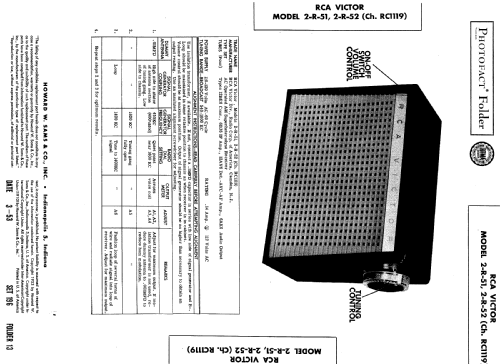 2-R-52 Ch= RC-1119; RCA RCA Victor Co. (ID = 509186) Radio