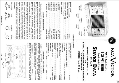 2-XF-932 'The Townley' Ch= RC-1121A; RCA RCA Victor Co. (ID = 1233889) Radio