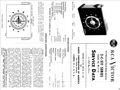 2C513 Ch= RC-1118; RCA RCA Victor Co. (ID = 1217757) Radio