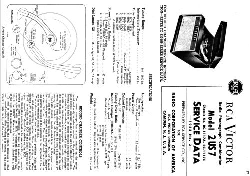 2US7 Ch= RC-1117A; RCA RCA Victor Co. (ID = 1232669) Radio