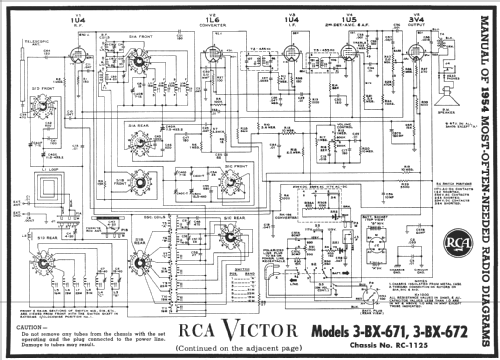 3-BX-672 Ch= RC-1125; RCA RCA Victor Co. (ID = 181507) Radio