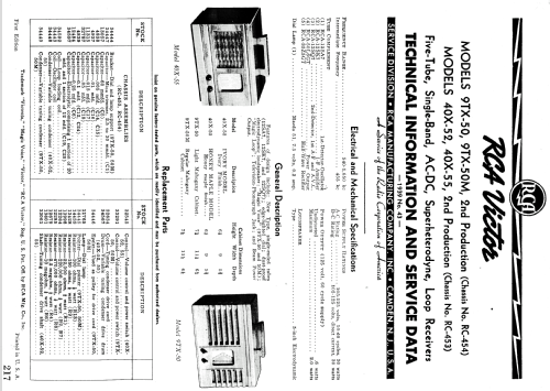 40X-52 Ch= RC-453; RCA RCA Victor Co. (ID = 991369) Radio