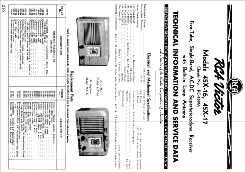 45X17 Ch= RC-459M; RCA RCA Victor Co. (ID = 1050734) Radio