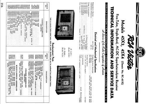 45X4 Ch= RC-457E; RCA RCA Victor Co. (ID = 1050719) Radio